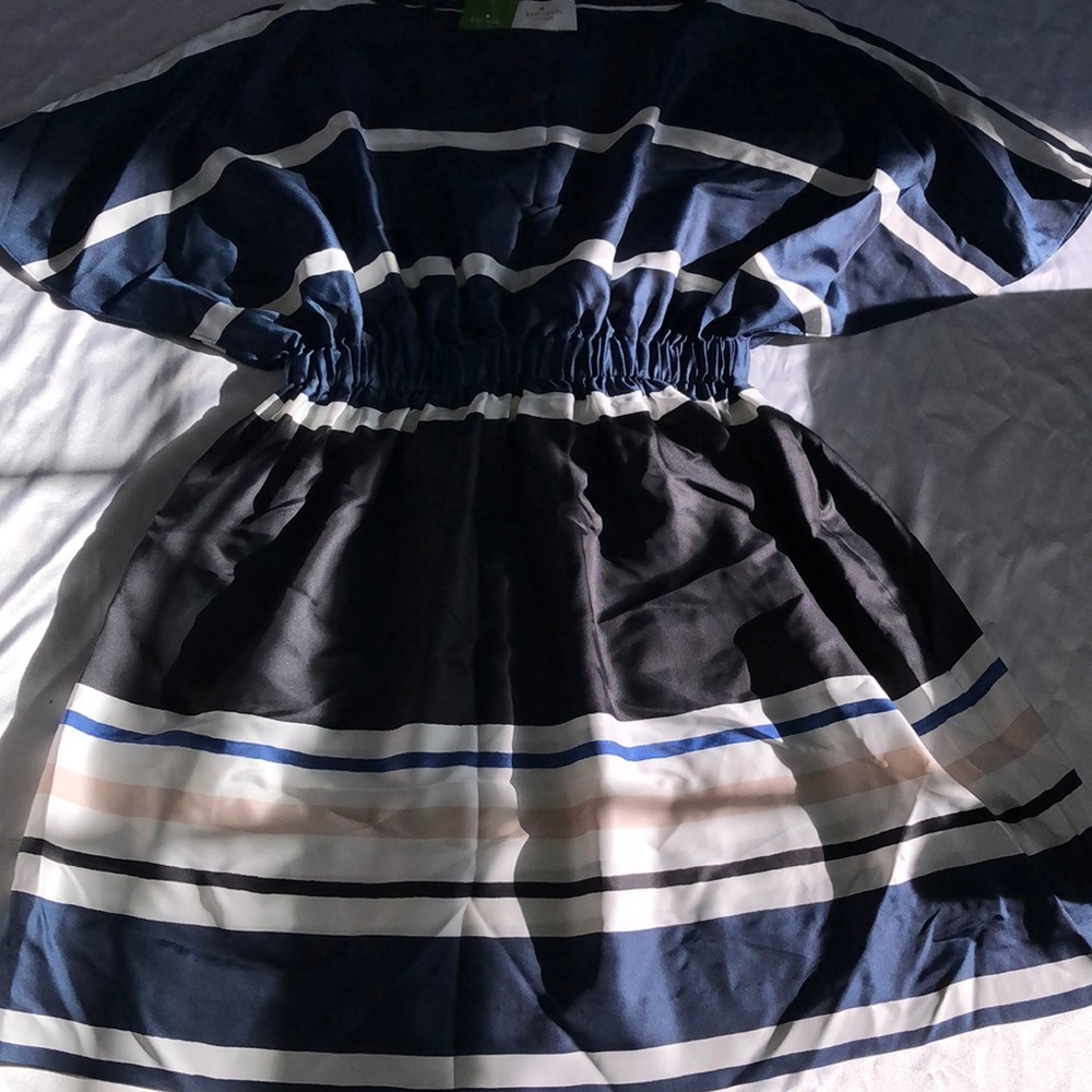 NWT KATE SPADE Silk Holiday Stripe Caftan Dress